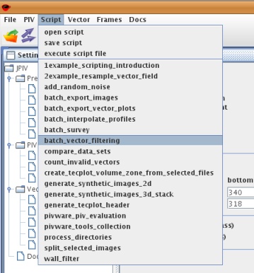batch vector filtering menu item