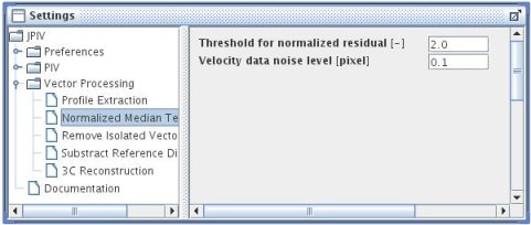 settings-panel: Vector Processing - Normalized Median Test.