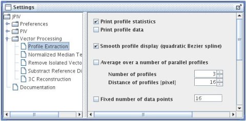 settings-panel: Vector Processing - Profile Extraction.